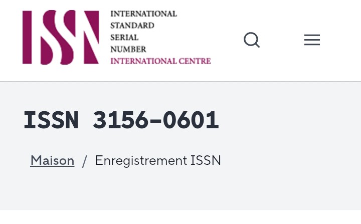 Capture du Centre international de l’ISSN : enregistrement ISSN 3156-0601.